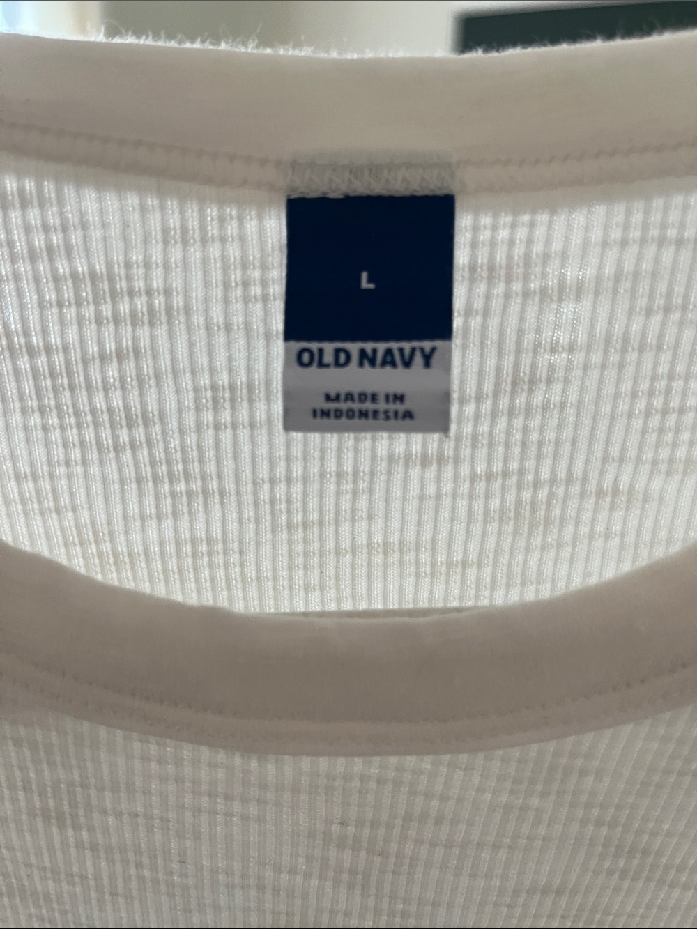 Old Navy Cream Ribbed Racerback Tank - Picture 2 of 2